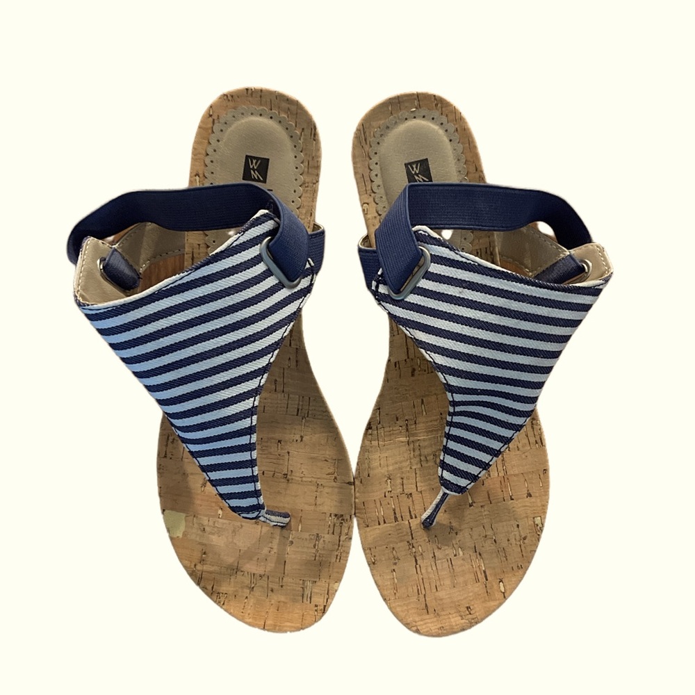 Summer wedges, nautical style, cork wedge.